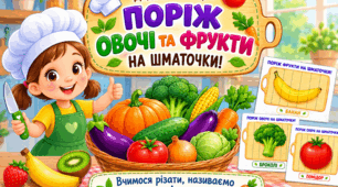 ПОРІЖ ОВОЧІ ТА ФРУКТИ НА ШМАТОЧКИ!
