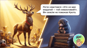 Мова гідності: Повчальна історія про Оленя Рогача та Крота Тихоню (Перший урок для 4 класу, 2026)