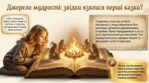 З чого усе починалось? Фольклор. Казки народів світу: різновиди та ознаки. Загальнолюдські ідеали та національна самобутність. (ТЛ) Фольклор, народна казка, сюжет, мандрівні сюжети — Презентація НУШ (5 клас)