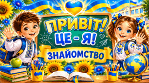 1 клас. Перший тиждень у школі. НУШ. Знайомство. Урок 1. Презентація, конспект, робочі аркуші, постери.