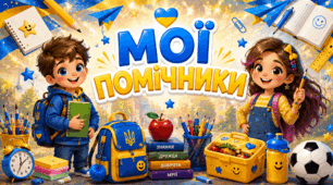 1 клас. Перший тиждень у школі. НУШ. МОЇ ПОМІЧНИКИ. ШКІЛЬНЕ ПРИЛАДДЯ. Урок 4. Презентація, конспект, робочі аркуші, постери.