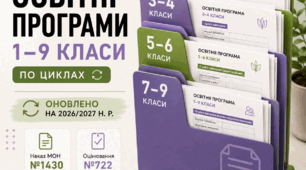 Комплект освітніх програм для 1–9 класів за циклами навчання на 2026/2027 навчальний рік