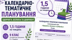 Календарно-тематичне планування ЗБД, 9 клас, за модельною  навчальною програмою Н. І. Гущиної, І. П. Василашко на 2026/2027 навчальний рік.