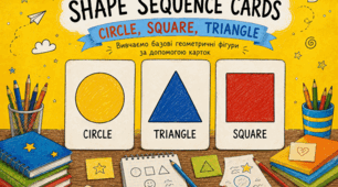 Shape Sequence Cards: Circle, Square, Triangle — Вивчаємо базові геометричні фігури за допомогою карток