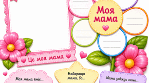 Подарунок до Дня мами — ніжні листівки-анкети для дітей🌸