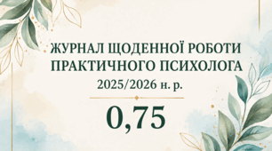 Журнал щоденної роботи практичного психолога закладу освіти на 2025/2026 н. р., 0.75 ставки