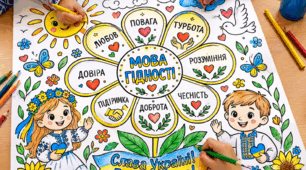 Безкоштовно 🌻 Розмальовка «Мова гідності» 🇺🇦