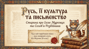 📚 Русь, її культура та письменство. «Старина про Іллю Муромця та Солов’я» 🏹✨