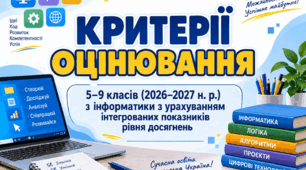 Критерії оцінювання 5- 9 клас (2026-2027 н. р.) з інформатики з урахуванням інтегрованих показників рівня досягнень