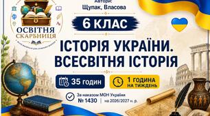 Календарно-тематичне планування з Історії України. Всесвітньої історії, 6 клас НУШ — 35 годин / 1 година на тиждень  Автори: Щупак, Власова