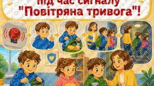 Алгоритм дій під час повітряної тривоги. Таблиці для дітей та вчителів.