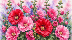 Розмальовка та малюнок 💞 🎨🌺 «Барви мальв»💞