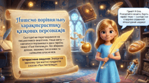РМ №2. (Письмово) Брати Грімм «Пані Метелиця». Складання порівняльної характеристики образів Пасербиці та Рідної доньки. (ТЛ) антитеза — Презентація НУШ (5 клас)