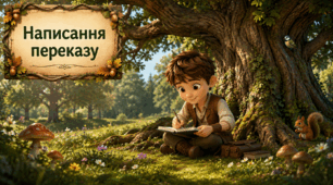 Навчаємо писати перекази 📖🖋️Григір Тютюнник "Навіщо дубам листя взимку?" (інфографіка, постери, робочий аркуш, диплом)