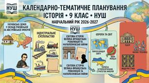 Календарно-тематичне планування з історії України та Всесвітньої історії 9 клас НУШ  Історія України – 52 год Всесвітня історія – 35 год