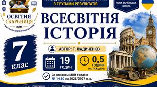 Календарно-тематичне планування з Всесвітньої історії, 7 клас НУШ — 19 годин / 0,5 години на тиждень  Автор: Т. Ладиченко