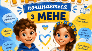 ПЛАКАТ «МОВА ГІДНОСТІ ПОЧИНАЄТЬСЯ З МЕНЕ» Для учнів 2–4 класів (4 частини)
