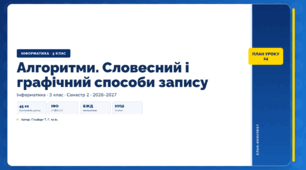 Алгоритми. Словесний і графічний способи запису (3 клас, ЯДС, Інформатика, Гільберг)