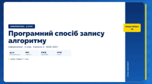 Програмний спосіб запису алгоритму (3 клас, ЯДС, Інформатика, Гільберг)