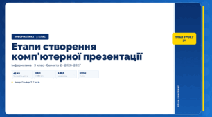 Етапи створення комп'ютерної презентації (3 клас, ЯДС, Інформатика, Гільберг)