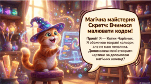 Графічний редактор середовища Скретч. Створення малюнків за готовими алгоритмами.