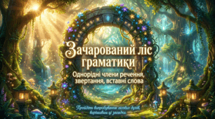 Презентація "Зачарований ліс Граматики" тестування однорідні члени речення, вставні слова, звертання