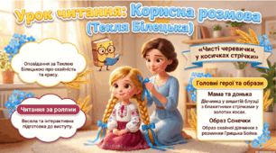Підготовка до читанням за ролями тексту «Корисна розмова» Теклі Білецької.
