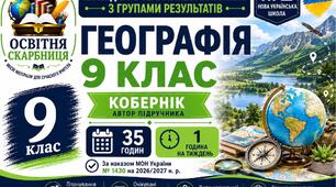 Календарно-тематичне планування з Географії, 9 клас НУШ — 35 годин / 1 година на тиждень  Автор підручника: Кобернік