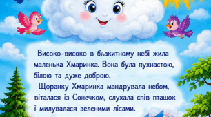 Казка «Чому Хмаринка плаче?» ( + робочий аркуш до казки  та розмальовка)