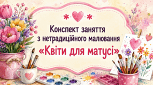 Конспект заняття з нетрадиційного малювання « Квіти для матусі»