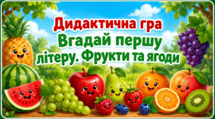 Дидактична гра "Вгадай першу літеру. Фрукти та ягоди"
