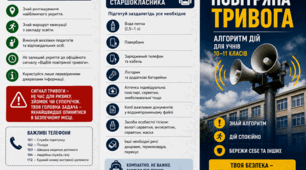 Буклет «Повітряна тривога. Алгоритм дій для учнів 10–11 класів»
