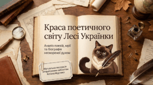 📚✨ Краса поетичного світу Лесі Українки: «Мрії», «Як дитиною, бувало…», «Тиша морська», «Співець» + яскравий робочий аркуш 🐱💛