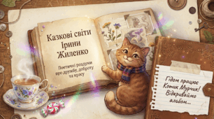 📚✨ Казкові мотиви в поезіях Ірини Жиленко: «Гном у буфеті», «Жар-птиця», «Підкова» + яскравий робочий аркуш 🐱💛