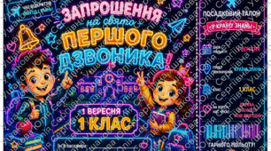 🎒 Посадковий талон «Запрошення на свято Першого дзвоника!»