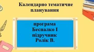 Календарно-тематичне планування 1 годину для 9 класу “Підприємництво і фінансова грамотність” за модельною програмою Беспалко І.В та підручником Ролік В. В