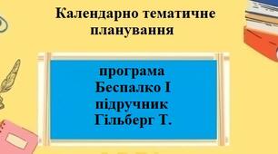 Календарно-тематичне планування 1 година для 9 класу з "Підприємництво і фінансова грамотність" за програмою Беспалко І. та підручником Гільберг Т.