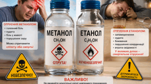 42.9. Отруйність метанолу й етанолу.