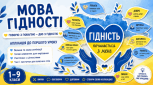 Аплікація «Мова гідності» до першого уроку | 1–9 класи | Велика та мала аплікації + шаблони 🎁🇺🇦 БЕЗКОШТОВНО!