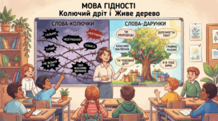 До першого уроку «Слова-дарунки» та «Слова-колючки»