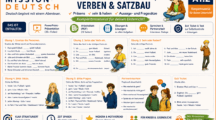 Готовий урок німецької мови A1.1 - A1.2: Personalpronomen, Präsens, sein/haben, Sätze und Fragen