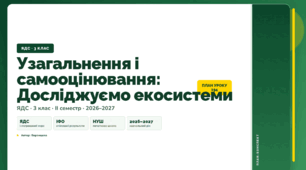 План-конспект уроку «Узагальнення і самооцінювання: Досліджуємо екосистеми» (3 клас, Я досліджую світ, Воронцова)