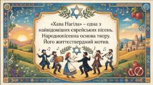 «Хава Нагіла» – одна з найвідоміших єврейських пісень. Народнопісенна основа твору. Його життєствердний мотив.