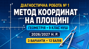 Діагностична робота № 1 «Метод координат на площині». 9клас.