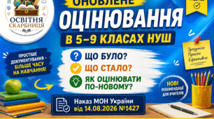 Оновлене оцінювання 5–9 класи НУШ 2026 — презентація, доповідь і роздаткові матеріали для вчителя