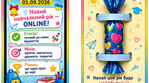 Листівка-смартфон до Дня знань з місцем для цукерки