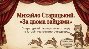 📚🎭 Михайло Старицький «За двома зайцями» + яскравий робочий аркуш від котика Мурчика 🐱✨