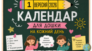 Календар - олівець для шкільної дошки на кожний день