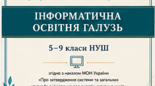 Критерії оцінювання результатів навчання учнів з інформатичної освітньої галузі 5–9 класи згідно наказу МОН від 04.05.2026 № 722
