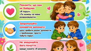 Яскравий навчальний постер «Як підтримати друга?»